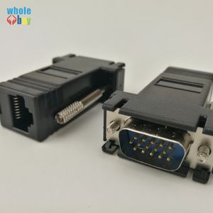 300PCS / LOT Yüksek Kaliteli Ağ Kablosu Adaptör VGA Extender Erkek için LAN CAT5 CAT5e CAT6 RJ45 Kadın