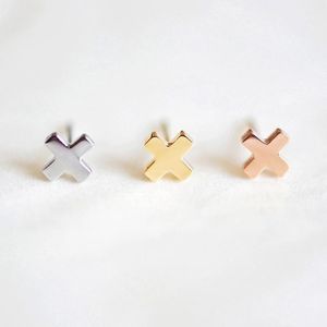 Damızlık Minar Trendy Minimalist Mini Küçük Çapraz Küpe Kadınlar Için Öğrenci Genç Takı Hediye Korece X Chic Jewelry1