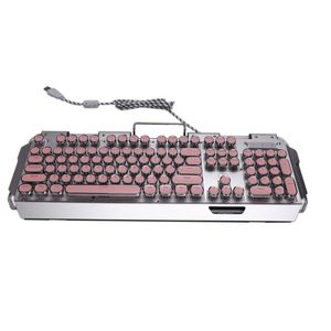 Х10 ретро Круглой Машинка Светопропускание Keycap Проводной Mechanical Gaming Keyboard Multiple световые эффекты Round