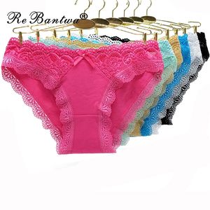 10 Pcs/set Hot Sexy Ladies Underwear Woman Panties Fashion Lace Briefs Cotton Low Waist Cute Women Underwear Female Lingerie 201112