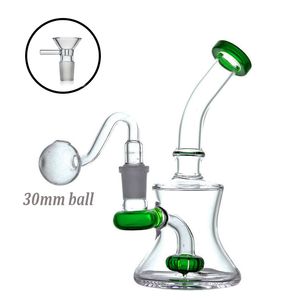 Mini Dab Rig Beher Bong Nargile Heady Recycler Sigara Su Borusu 6.8 inç Kadın Kalın Balmumu Bisbler Erkek Cam Yağ Burner Boruları En Ucuz