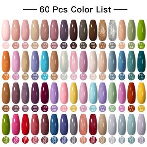 Mtssii 60/40pcs Color Nail Polish Set 155 Colors Semi Permanent UV Led Gel Varnish Soak Off Lacquers Base Top Coat