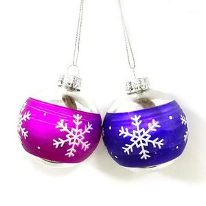 Noel Süslemeleri Cam Kolye Hediyeleri Yabancı Ticaret Alışveriş Merkezi Mağaza Düzen Tavan 6.5cm Gümüş Yüz Kar Top1