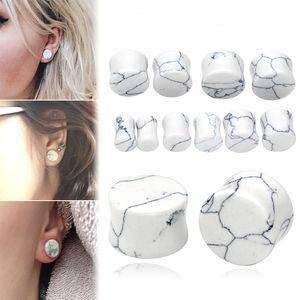 2PCS Lot Stone Ear Plugs Gauges Earrings Women Men Ear Plug Flesh Tunnel Piercing Expander Ear Stretcher Body Piercing Jewelry