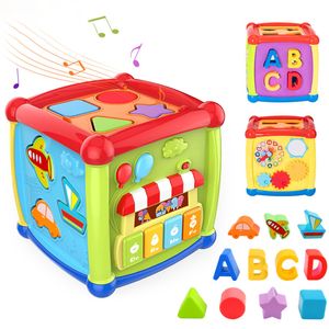 Çok Fonksiyonlu Müzikal Oyuncaklar Yürüyor Bebek Kutusu Etkinlik Küp Dişli Saat Geometrik Blokları Sıralama Eğitim Başlatma Çocuklar Oyuncak LJ201114