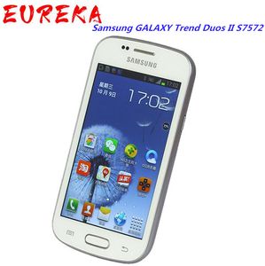 Samsung Galaxy Trend Duos II S7572 3G WCDMA Cep Telefonları 4G ROM 4.0 inç Yenilenmiş Unlocked Orijinal Telefon
