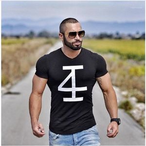 4Invictus Marka Erkekler Yaz Tarzı T-Shirt Fitness Vücut Geliştirme Slim Fit T Gömlek Moda Moda Erkek Kısa Pamuk Tees Tops1