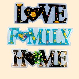 Aşk ev aile silikon kalıp aşk reçine kalıp aşk işareti kelime epoksi reçine kalıpları DIY masa dekorasyon sanat el sanatları için