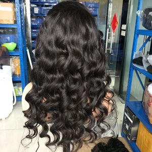 Perucas dianteiras de pêlos humanos para mulheres negras soltas onda lace frontal brasileiro cabelo virgem qualidade superior