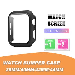 Für Apple Watch Case mit Displayschutzfolie für Apple Watch Cover Serie 8/7/5/4/3/2/1 Ultra Full Coverage Case 38 40 42 44 mm 41 mm 45 mm 49 mm in Einzelhandelsverpackung