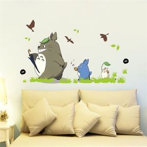 Милый мультфильм Totoro Наклейки на стену Главная Гостиная Водонепроницаемые Съемные Наклейки Дети Детские Питомные Украшения Комнаты Обои 201130