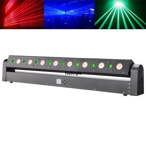 2 adet Ses Kontrol Kırmızı veya Yeşil Lazer Yağ Işın Hareketli Kafa 8 Kafaları Sweeper Işın Lazer DJ Işıkları