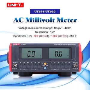UNI-T UT631 UT632 AC-Millivolt-Messgerät, zweikanaliges AC-Millivolt-Messgerät, Voltimetro, digitales LCD-Display, Spannungsprüfer, 4 mV–400 V