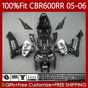 Honda CBR 600RR 600F5 600CC 2005-2006 Vücut 72NO.12 CBR600 CBR 600 CC F5 RR F 5 2005 2006 CBR600F5 CBR600RR 05 06 OEM Karoseri Siyah Batı Blk