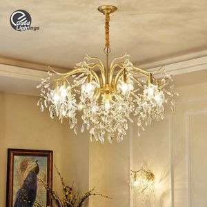 Chandeliers Nordic Style Luxury Crystal Gold Decorative Led Lamps Lighting Suspension Bedroom Dining Living Room Kitchen Lamp
