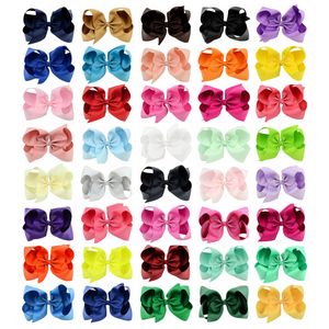 40 цветов 6-дюймовая модная детская лента с бантом, заколка для волос, заколка для девочек с большим бантом, детский бутик для волос, банты, детские аксессуары для волос YL588