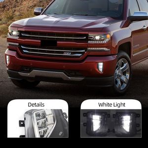 1 pair led gündüz koşu ışıkları için chevrolet silverado 1500 2016 2017 2018 DRL röle gün ışığı foglamp montaj