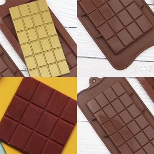 Full Chocolate Mold de Chocolate Epoxy Resina Silicone Grande Bloco 24 Parte Cozimento Molde Açúcar Chocolates Biscoito Gelo Moldes Venda Quente 2 1dB L2
