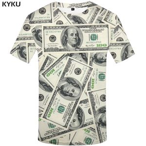 KYKU доллар T Shirt Мужчины Деньги Tshirts Gothic 3d Tshirt Смешные футболки Hip Hop Tshirt Прохладный Мужская одежда 2018 Новый летний топ