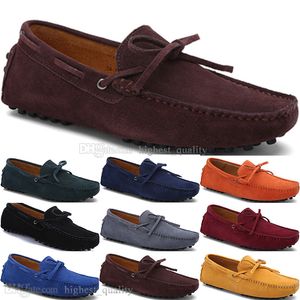 165 novo moda mens calçados casuais couro estilo britânico primavera casal genuína ervilhas scrub homens dirigem preguiçoso homem overshoes ao ar livre confortável respirável respirável amarelo preto