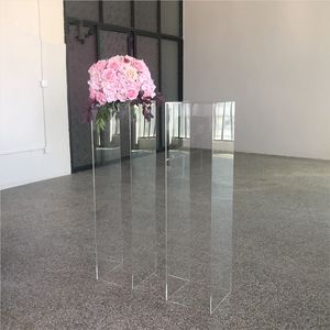 decoration crystal clear rectangle flower stand for wedding centerpieces plinths wreath center pieces table decor weddings arch cylinder pedestal stand senyu838