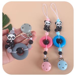 Emzik Tutucular DIY Bebek Konforlu Dişler Kauçuk Yüzük Panda Silikon Boncuk Nipel Zinciri Anti Zincir
