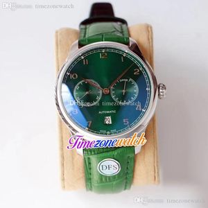 Cheap Nuovo 500.107 Day-Date Mens orologio automatico cassa in acciaio oro rosa Mani verde quadrante verde cinturino in pelle di alta qualità Timezonewatch E174a3