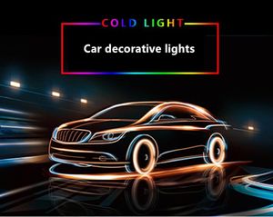 6 in1 atmosfera luz 8m rgb lâmpadas de fibra óptica do carro controle remoto luz interior do carro luz ambiente para mercedes para audi para bmw277f