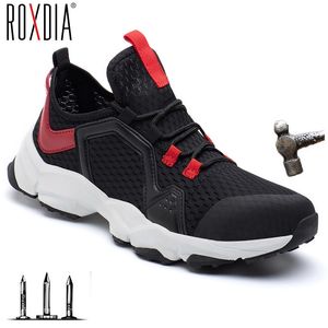 Ultra Işık Erkekler Emniyet Ayakkabı Kadınlar Çalışma Sneakers Çelik Toe Kap Nefes Açık Ayakkabı Artı Boyutu 37-47 Yeni ROXDIA Marka RXM623 Y200915