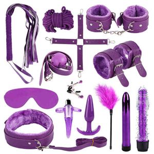 Nxy Sm Bondage Toys for Two Bdsm Gear Corda Manette Catene Swing Butt Plug Maschere per occhi Nastri Fetish sessuale Adulto 1216