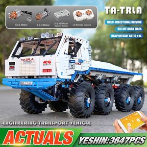 Yeshin 1:8 Technic Car Model Compatible With MOC-29800 Snowplow Truck Granite Assembly Building Blocks MOC-27092 Kids Toys Gifts LJ200928