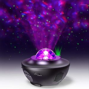Красочный Starry Sky Projector Night Light Light Ocean Wave Star Projector Projector Lamp с Bluetooth Music Dinger для дома1