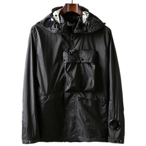 Мужские куртки Goggle Hooded Jacket Spring and Autumn Outdoor Windbreaker Fashion Br Metal Nylon Верхняя одежда Пальто Популярный уличный стиль в Европе и Америке