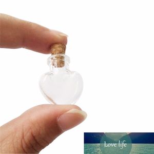 100 ADET 20x24x6mm Küçük Cam Şişeler Mantarlar Ile DIY Mini Kalp Şeklinde Sanat Kavanoz Hediyeler Vials Güzel Küçük Kolye Şişeler