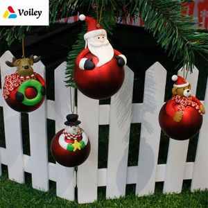 Рождественская елка 3D декор шарики Санта-Клаус Лось вечеринка висит орнамент безделушка капли кулон детский отель рождественские дома подарка украшения, q y201020