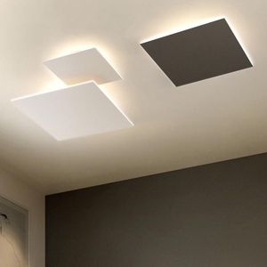 Tavan Işıkları Lamba LED Modern Minimalist Oturma Odası Çalışma Yatak Odası Kapalı Koridor Kare Siyah Ev Dekorasyonu Tasarım Işık Fikstürü