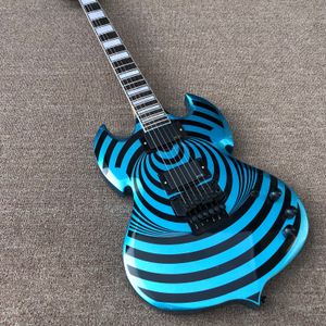 Yüksek Kaliteli 6-dize Elektro Gitar, Mavi Şerit, Fidgety Bas, İsteğe Bağlı Özel Şekilli Renk İsteğe Bağlı, Çin Fabrikası'ndan Gönderilir