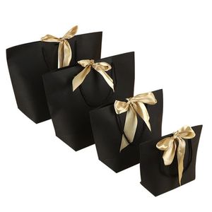 Sacos de papel de papel com alças Shopping Bag Packboard Embalagem para aniversário Celebration Celebration Present Wrap
