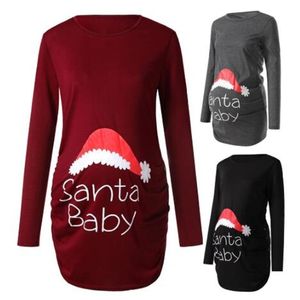 T-shirt para mulheres grávidas | Roupas de maternidade, em tecido impresso, na moda, para o Natal e gravidez, Natal e Natal LJ201119