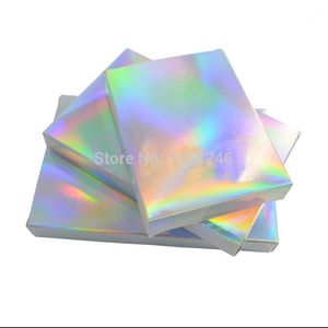 Hediye sargısı 500pcs hologramlar lazer kağıt kutu karton paketi kozmetik makyaj kutuları düğün favorisi şeker1