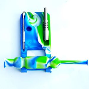 Nargile Mini Tasarım Nektör Collector Kitleri Wholesalel Ti Tırnak Yağı Mutilcolor Silikon Paslanmaz Çelik İpucu Ile Sigara Aksesuarları