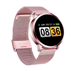 Q8 Plus Rose Смарт Часы OLED Цвет экрана SmartWatch женщин Мода Фитнес-Tracker Монитор сердечного ритма Wristband Q8 Шаг Счетчик