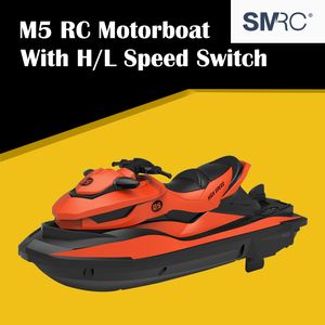 Хорошая распродажа SMRC M5 2.4G электрический RC лодка Двухместный двигатель RTR мини-пульт дистанционного управления Упражным моторной лодкой Детские игрушки для детей на открытом воздухе 201204