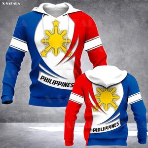 Erkek Hoodies Sweatshirts Filipinler Arması Sun 3D Baskı Fermuarı Hoodie Man Kadın Külot Sweatshirt Sweatshirt Kapşonlu Ceket Jersey Tra