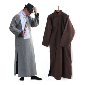 Traje de crosstalk chinês para homens roupas de desempenho tradicional China falando show de roupas de algodão roupa vestido robe