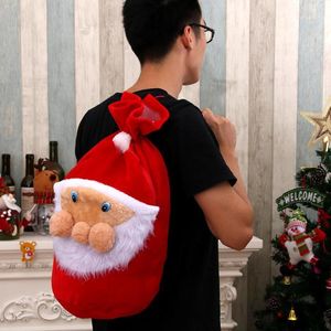 Noel Süslemeleri Merry Velvet Claus Candy Hediye Çantası Büyük boy kurabiye, Drawstring Yıl Ev Dekor Bag1