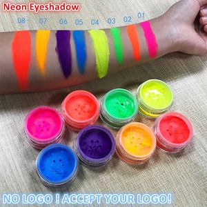 8 цветов Neon Teeshadow Пигмент Matte Mineral Spangle Nail Powder Примите свой логотип