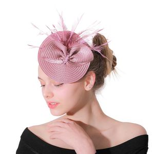 Fascinators Hat Women Flower Mesh Ribbons Feathers Fedoras Hat Headband Or A Clip Cocktail Tea Party Head Wear For Girls Lm029 H jlljsE