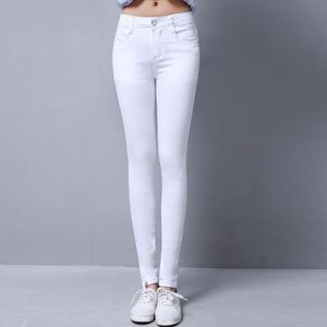 Kadın Kot Lguc.h 2021 Klasik Sıska Kadın Streç Sıkı Kore Moda Jean Femme Genç Kız Denim Bayan Siyah Beyaz XS 25