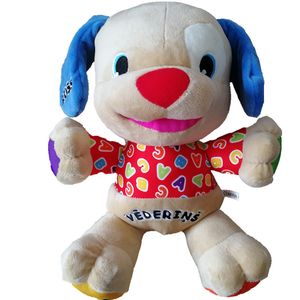 Латвийский язык, говорящая игрушка Детский музыкальный щенок кукла младенческая плюшевая собака поет игрушки LJ201128